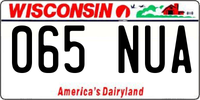 WI license plate 065NUA