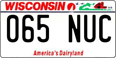 WI license plate 065NUC