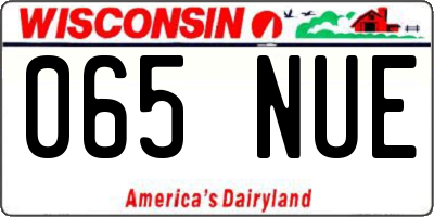 WI license plate 065NUE