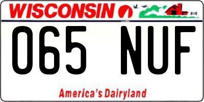 WI license plate 065NUF
