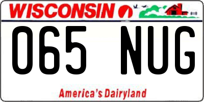 WI license plate 065NUG