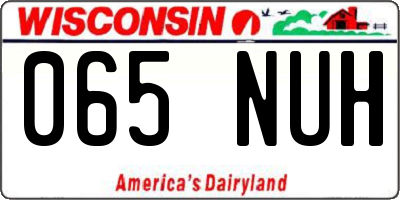 WI license plate 065NUH