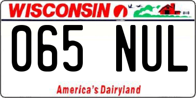WI license plate 065NUL