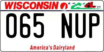 WI license plate 065NUP