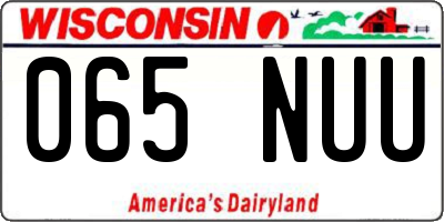 WI license plate 065NUU