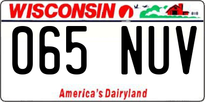 WI license plate 065NUV