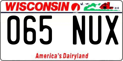 WI license plate 065NUX