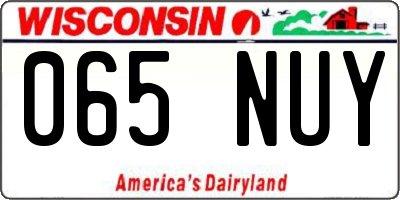 WI license plate 065NUY