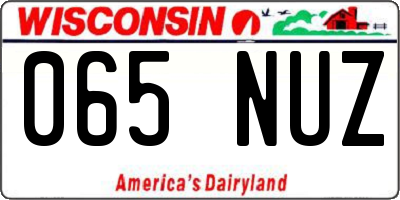 WI license plate 065NUZ