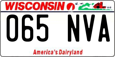 WI license plate 065NVA