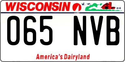WI license plate 065NVB