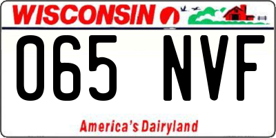 WI license plate 065NVF