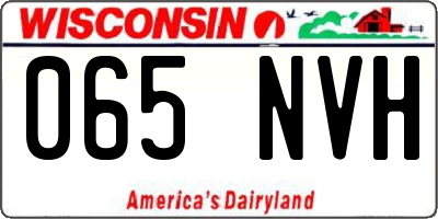 WI license plate 065NVH