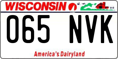 WI license plate 065NVK