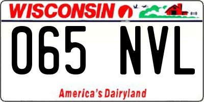 WI license plate 065NVL