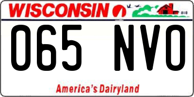 WI license plate 065NVO