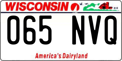WI license plate 065NVQ