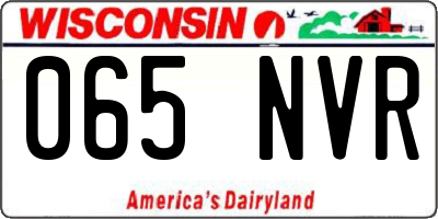WI license plate 065NVR