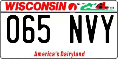 WI license plate 065NVY