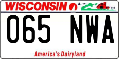 WI license plate 065NWA