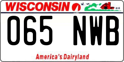 WI license plate 065NWB