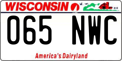 WI license plate 065NWC