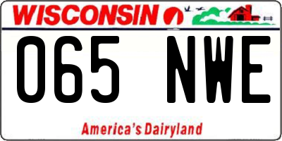 WI license plate 065NWE