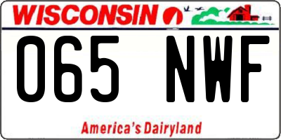 WI license plate 065NWF