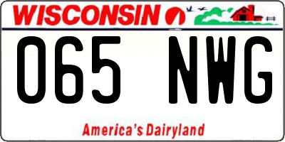 WI license plate 065NWG