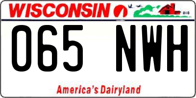 WI license plate 065NWH