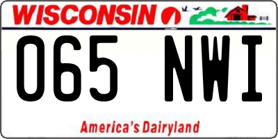 WI license plate 065NWI