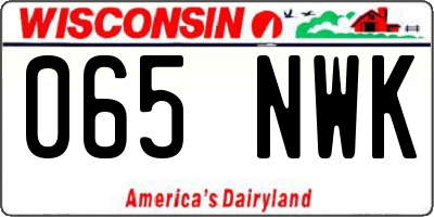 WI license plate 065NWK