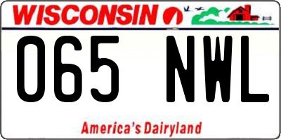 WI license plate 065NWL