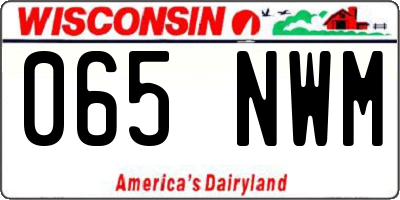 WI license plate 065NWM