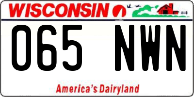 WI license plate 065NWN