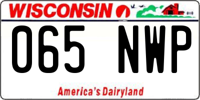WI license plate 065NWP