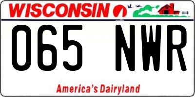 WI license plate 065NWR