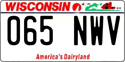 WI license plate 065NWV