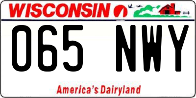 WI license plate 065NWY