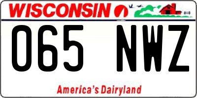 WI license plate 065NWZ