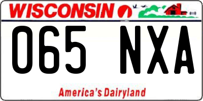 WI license plate 065NXA