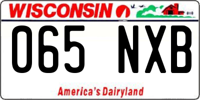 WI license plate 065NXB