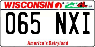 WI license plate 065NXI