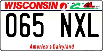 WI license plate 065NXL