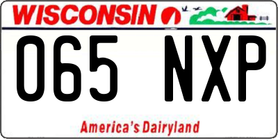 WI license plate 065NXP