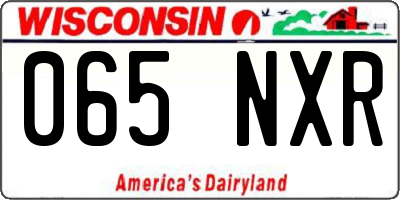 WI license plate 065NXR