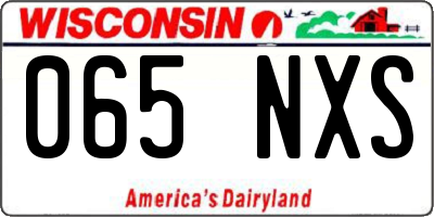 WI license plate 065NXS