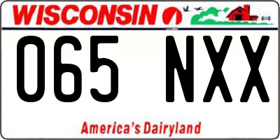WI license plate 065NXX