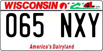 WI license plate 065NXY