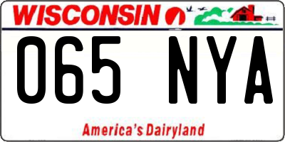 WI license plate 065NYA